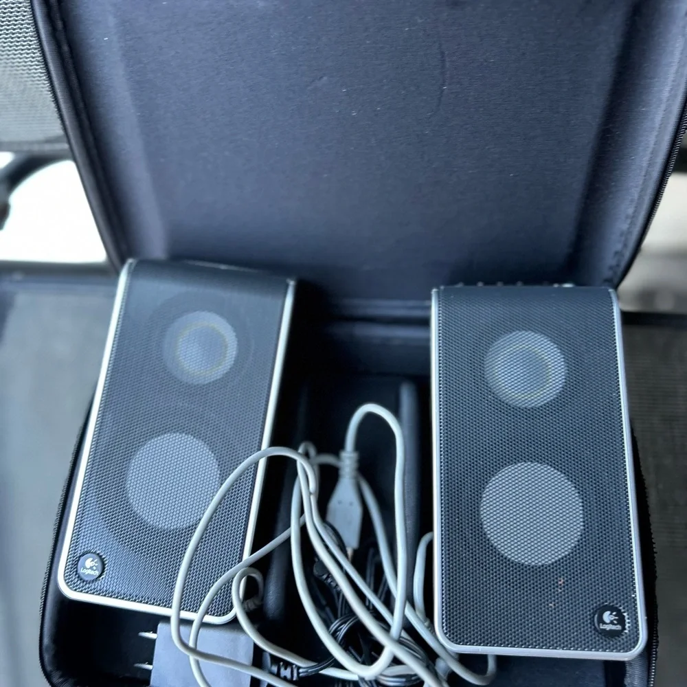 2 Logitech Black Portable Speakers